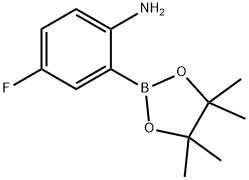 2-氨基-5-氟苯硼酸频哪醇酯,863578-24-9,结构式