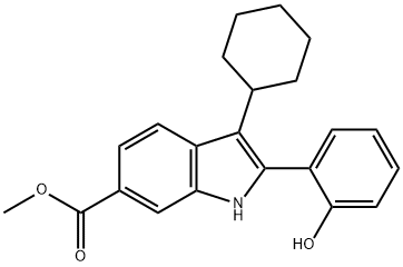 METHYL 3-CYCLOHEXYL-2-(2-HYDROXYPHENYL)-1H-INDOLE-6-CARBOXYLATE Structure