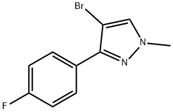 4-BROMO-3-(4-FLUOROPHENYL)-1-METHYL-1H-PYRAZOLE 化学構造式