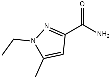 1-エチル-5-メチル-1H-ピラゾール-3-カルボキサミド 化学構造式