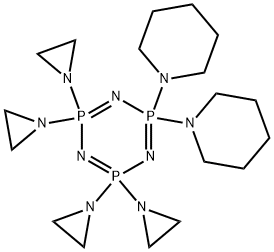 1,3,5,2,4,6-Triazatriphosphorine, 2,2,4,4,6,6-hexahydro-6,6-di-1-piper idinyl-2,2,4,4-tetrakis(1-aziridinyl)-,86384-16-9,结构式