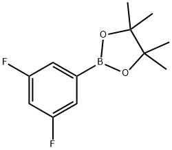 2-(3,5-ジフルオロフェニル)-4,4,5,5-テトラメチル-1,3,2-ジオキサボロラン 化学構造式