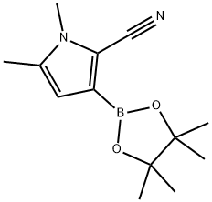 2-CYANO-1,5-DIMETHYLPYRROLE-3-BORONIC ACID, PINACOL ESTER 结构式