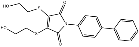 1H-Pyrrole-2,5-dione, 1-[1,1'-biphenyl]-4-yl-3,4-bis[(2-hydroxyethyl)thio]-,863886-38-8,结构式