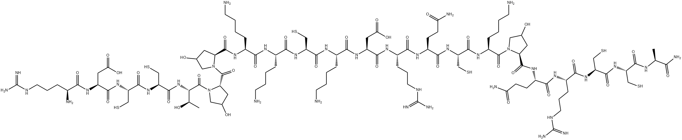 MU-CONOTOXIN GIIIA|ARG-ASP-CYS-CYS-THR-HYP-HYP-LYS-LYS-CYS-LYS-ASP-ARG-GLN-CYS-LYS-HYP-GLN-ARG-CYS-CYS-ALA-NH2