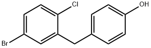 4-(5-ブロモ-2-クロロベンジル)フェノール 化学構造式