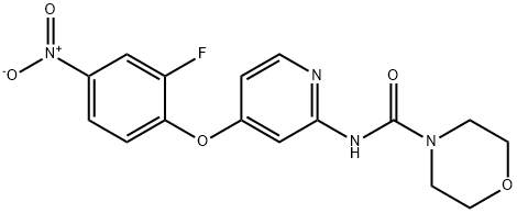 N-(4-(2-氟-4-硝基苯氧基)吡啶-2-基)吗啉-4-甲酰胺,864245-86-3,结构式