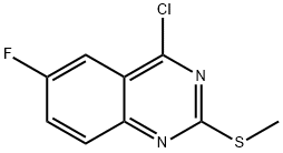 QUINAZOLINE, 4-CHLORO-6-FLUORO-2-(METHYLTHIO)- 结构式