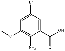 2-氨基-5-溴-3-甲氧基苯甲酸, 864293-44-7, 结构式