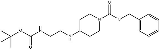 4-[[2-[[(1,1-dimethylethoxy)carbonyl]amino]ethyl]amino]-1-Piperidinecarboxylic acid phenylmethyl ester Struktur