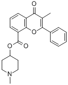 1-Methyl-4-piperidinyl 3-methyl-4-oxo-2-phenyl-4H-1-benzopyran-8-carbo xylate Struktur