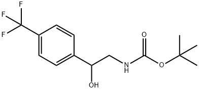 N-BOC-2-(4-三氟甲基苯基)-2-羟基乙胺, 864539-94-6, 结构式