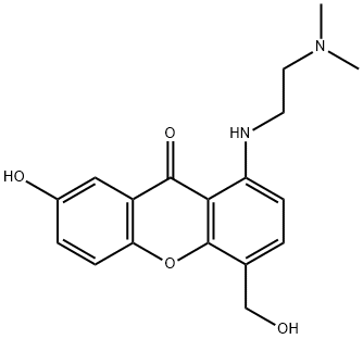 1-((2-(ジメチルアミノ)エチル)アミノ)-7-ヒドロキシ-4-(ヒドロキシメチル)-9H-キサンテン-9-オン 化学構造式