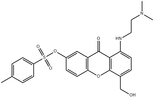 1-[(2-二甲氨基)乙基氨基]-4-(羟甲基)-7-[(4-甲基苯基)磺酰氧基]-9H-氧杂蒽-9-酮,86456-22-6,结构式