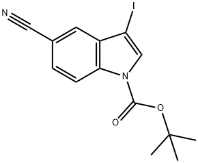 5-CYANO-3-IODOINDOLE-1-CARBOXYLIC ACID TERT-BUTYL ESTER Struktur