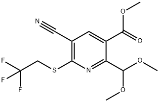 METHYL 5-CYANO-2-(DIMETHOXYMETHYL)-6-(2,2,2-TRIFLUOROETHYLTHIO)NICOTINATE Structure