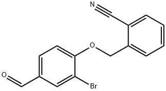 2-[(2-溴-4-甲烷酰-苯氧基)甲基]苯甲腈, 864713-95-1, 结构式