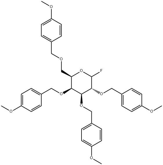 2,3,4,6-Tetra-O-(4-methoxybenzyl)-D-galactopyranosylfluoride Struktur