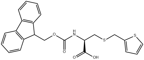 (R)-2-(FMOC-AMINO)-3-(THIOPHEN-2-YLMETHYLSULFANYL)-PROPIONIC ACID Structure