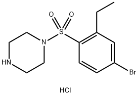 4-(4-BROMO-2-ETHYL-BENZENESULFONYL)-PIPERAZINE HYDROCHLORIDE 化学構造式