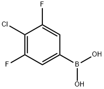 3,5-ジフルオロ-4-クロロフェニルボロン酸 化学構造式
