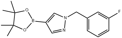 1-(3-Fluorobenzyl)-4-(4,4,5,5-tetramethyl-[1,3,2]dioxaborolan-2-yl)-1H-pyrazole 化学構造式