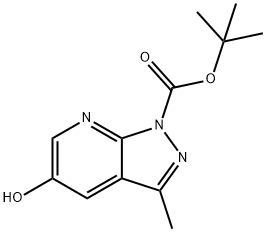 1H-Pyrazolo[3,4-b]pyridine-1-carboxylicacid,5-hydroxy-3-Methyl-,1,1-diMethylethylester Struktur