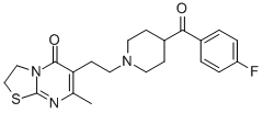 5H-THIAZOLO[3,2A]PYRIMIDIN-5-ONE, 6-[2-[4-(4-FLUOROBENZOYL)-1-PIPERIDINYL]ETHYL]-2,3-DIHYDRO-7-METHYL- Struktur