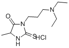 Hydantoin, 3-(3-(diethylamino)propyl)-5-methyl-2-thio-, hydrochloride Structure