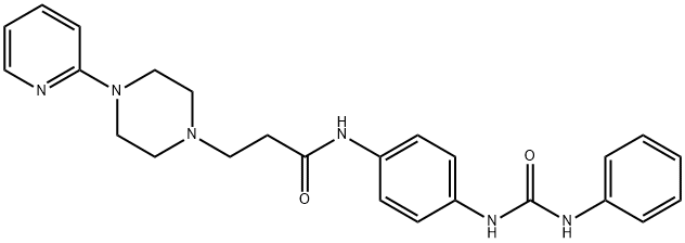 1-Piperazinepropanamide, N-(4-(((phenylamino)carbonyl)amino)phenyl)-4- (2-pyridinyl)- Struktur