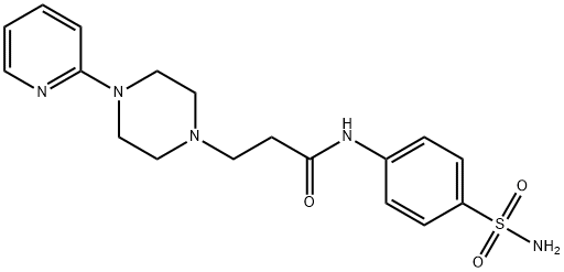 1-Piperazinepropanamide, N-(4-(aminosulfonyl)phenyl)-4-(2-pyridinyl)- 化学構造式