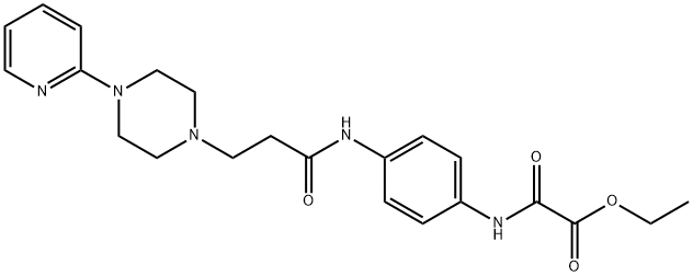 1-Piperazinepropanamide, N-(4-((ethoxyoxoacetyl)amino)phenyl)-4-(2-pyr idinyl)- 化学構造式