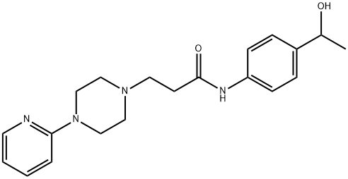 1-Piperazinepropanamide, N-(4-(1-hydroxyethyl)phenyl)-4-(2-pyridinyl)- 化学構造式