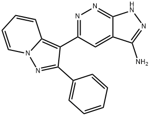 5-(2-Phenyl-pyrazolo[1,5-a]pyridin-3-yl)-1H-pyrazolo[3,4-c]pyridazin-3-ylamine Struktur
