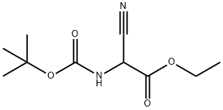 N-(tert-ブトキシカルボニル)-2-シアノグリシンエチル 化学構造式