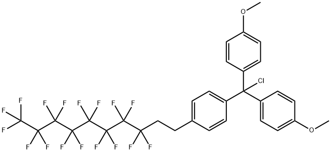 F17DMTCl,1,1μ-{클로로[4-(3,3,4,4,5,5,6,6,7,7,8,8,9,9,10,10,10-헵타데카플루오로데실)페닐]메틸렌}-비스(4-메톡시벤젠)