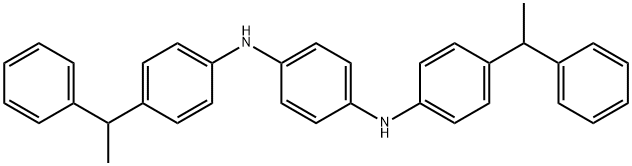 N,N'-bis[4-(1-phenylethyl)phenyl]benzene-1,4-diamine 结构式