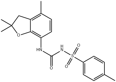2,2,4-trimethyl-7-[({[(4-methylphenyl)sulfonyl]amino}carbonyl)amino]-2,3-dihydro-1-benzofuran 结构式