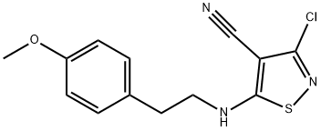 3-chloro-5-[(4-methoxyphenethyl)amino]-4-isothiazolecarbonitrile Struktur