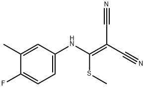 2-[(4-fluoro-3-methylanilino)(methylsulfanyl)methylene]malononitrile Structure