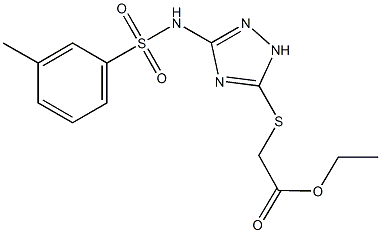 ethyl 2-[(3-{[(3-methylphenyl)sulfonyl]amino}-1H-1,2,4-triazol-5-yl)sulfanyl]acetate 结构式