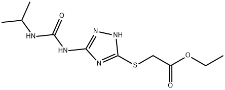 ethyl 2-[(3-{[(isopropylamino)carbonyl]amino}-1H-1,2,4-triazol-5-yl)sulfanyl]acetate 化学構造式