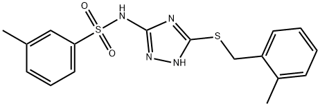 3-methyl-N-{5-[(2-methylbenzyl)sulfanyl]-1H-1,2,4-triazol-3-yl}benzenesulfonamide Structure