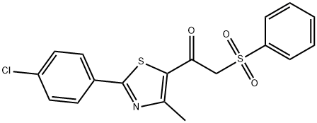 1-[2-(4-chlorophenyl)-4-methyl-1,3-thiazol-5-yl]-2-(phenylsulfonyl)-1-ethanone,866039-12-5,结构式