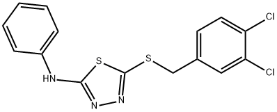 5-[(3,4-dichlorobenzyl)sulfanyl]-N-phenyl-1,3,4-thiadiazol-2-amine 化学構造式