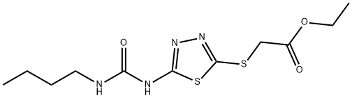 ethyl 2-[(5-{[(butylamino)carbonyl]amino}-1,3,4-thiadiazol-2-yl)sulfanyl]acetate Struktur