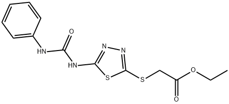 ethyl 2-({5-[(anilinocarbonyl)amino]-1,3,4-thiadiazol-2-yl}sulfanyl)acetate,866042-10-6,结构式