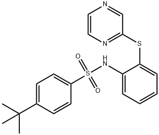 4-(tert-butyl)-N-[2-(2-pyrazinylsulfanyl)phenyl]benzenesulfonamide Struktur