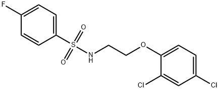 N-[2-(2,4-dichlorophenoxy)ethyl]-4-fluorobenzenesulfonamide 结构式