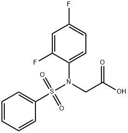 N-(2,4-二氟苯基)-N-(苯磺酰基)甘氨酸 结构式